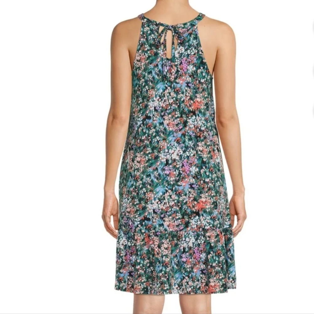 Time & Tru Floral Sleeveless Halter Dress - Picture 2 of 7